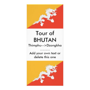 Rackkort med Flagga av Bhutan Reklamkort
