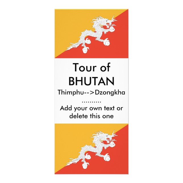 Rackkort med Flagga av Bhutan Reklamkort (Framsidan)