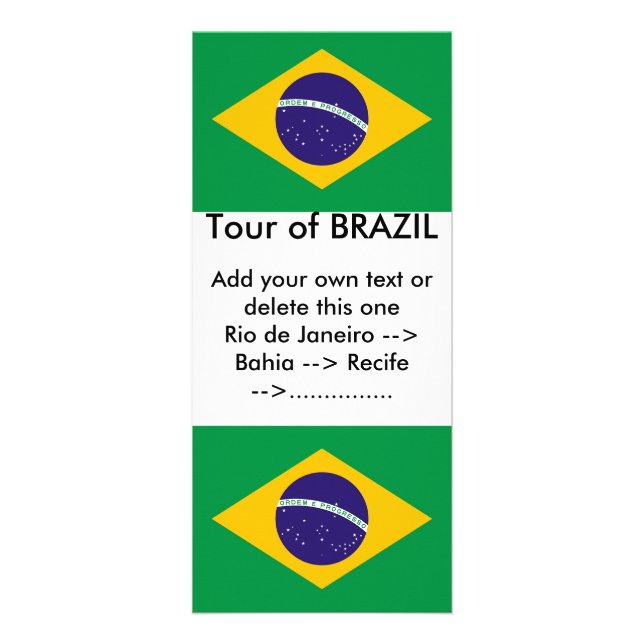 Rackkort med Flagga av Brasilien Reklamkort (Framsidan)