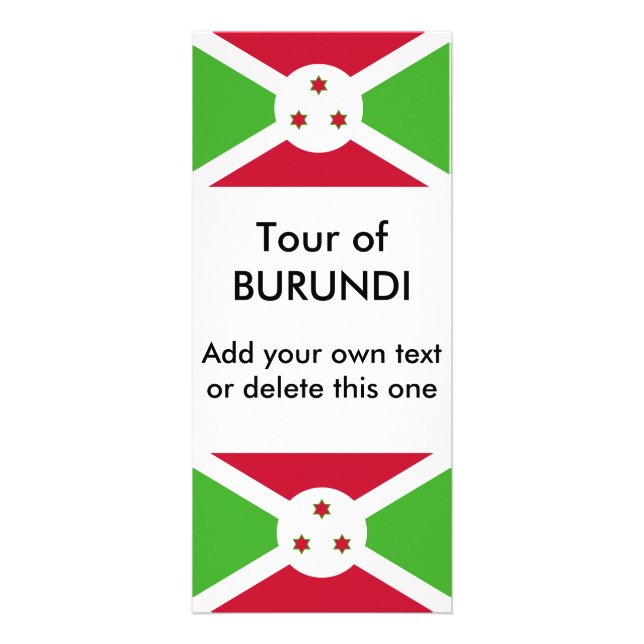 Rackkort med Flagga av Burundi Reklamkort (Framsidan)