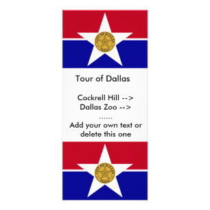 Rackkort med Flagga av Dallas, USA Reklamkort