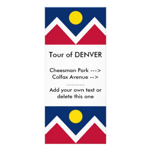 Rackkort med Flagga av Denver, Colorado, USA Reklamkort
