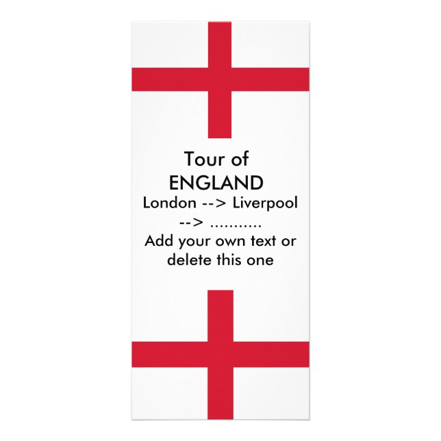 Rackkort med Flagga av England Reklamkort (Framsidan)