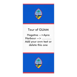 Rackkort med Flagga av Guam, USA Reklamkort