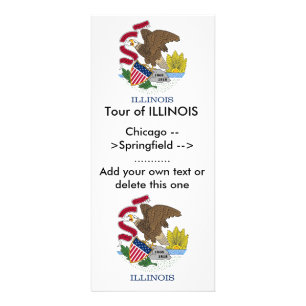 Rackkort med Flagga av Illinois, USA Reklamkort