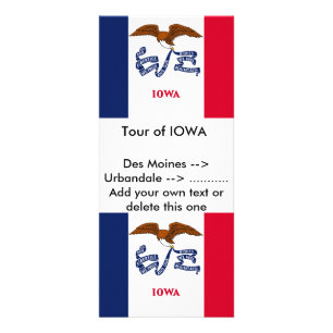 Rackkort med Flagga av Iowa, USA Reklamkort