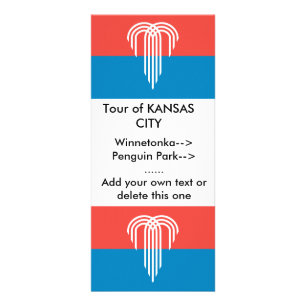 Rackkort med Flagga av Kansas City, USA Reklamkort