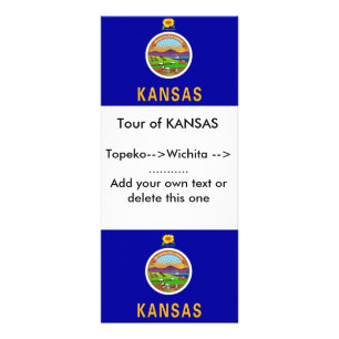 Rackkort med Flagga av Kansas, USA Reklamkort