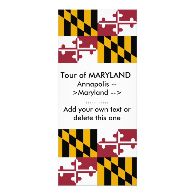 Rackkort med Flagga av Maryland, USA Reklamkort (Framsidan)
