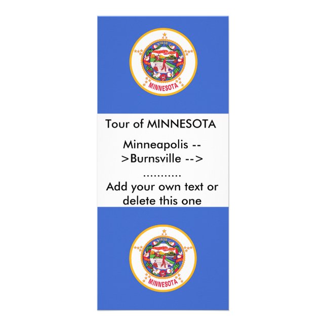 Rackkort med Flagga av Minnesota, USA Reklamkort (Framsidan)