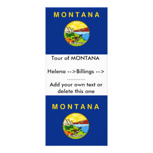 Rackkort med Flagga av Montana, USA Reklamkort