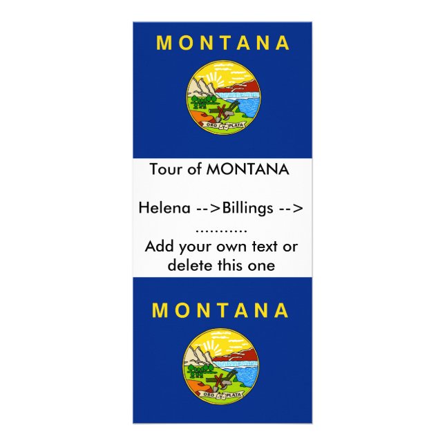 Rackkort med Flagga av Montana, USA Reklamkort (Framsidan)