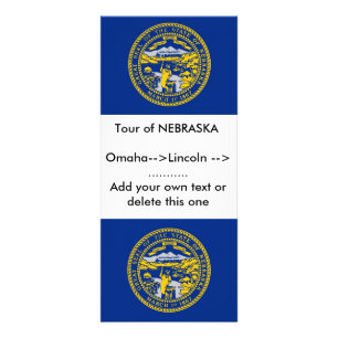 Rackkort med Flagga av Nebraska, USA Reklamkort