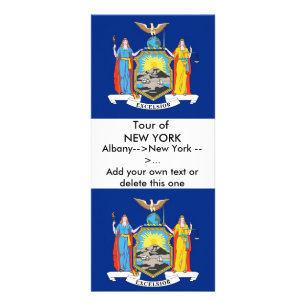 Rackkort med Flagga av New York, USA Reklamkort
