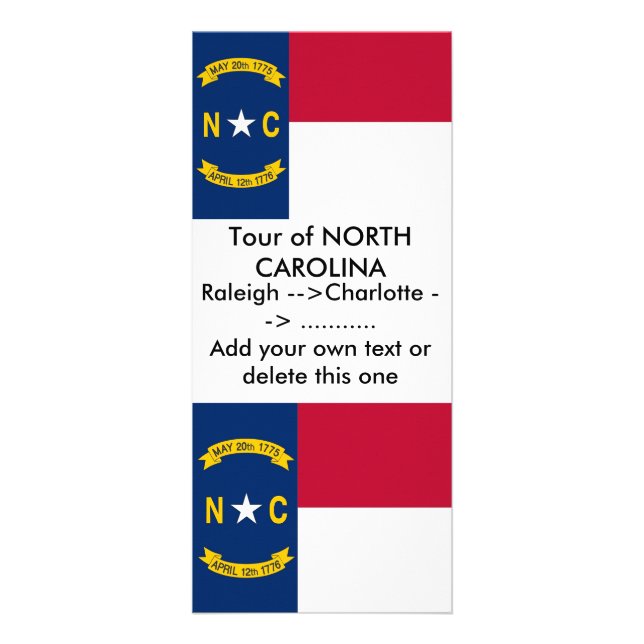 Rackkort med Flagga av North Carolina, USA Reklamkort (Framsidan)