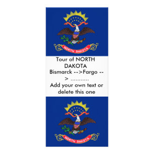 Rackkort med Flagga av North Dakota, USA Reklamkort