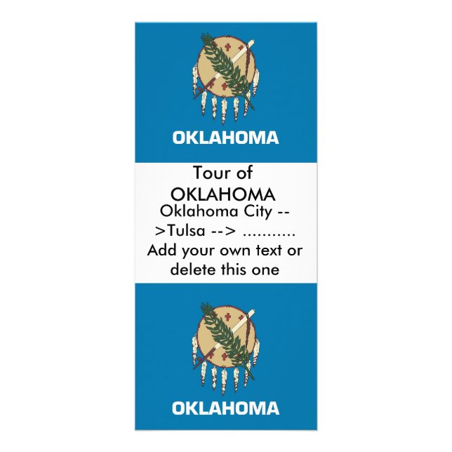 Rackkort med Flagga av Oklahoma, USA Reklamkort (Framsidan)