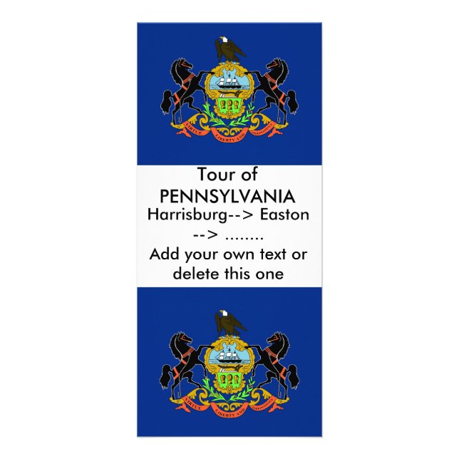 Rackkort med Flagga av Pennsylvania, USA Reklamkort (Framsidan)