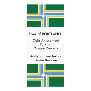 Rackkort med Flagga av Portland, USA Reklamkort