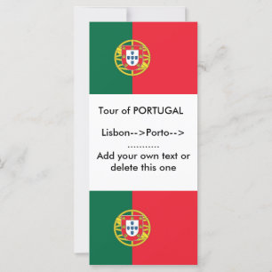Rackkort med Flagga av Portugal