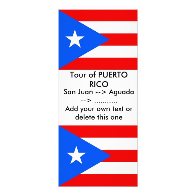 Rackkort med Flagga av Puerto Rico, USA Reklamkort (Framsidan)