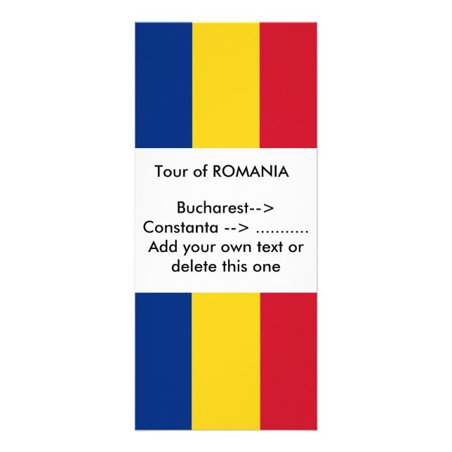 Rackkort med Flagga av Rumänien Reklamkort (Framsidan)