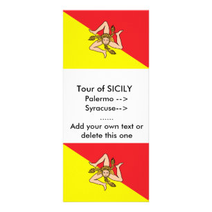 Rackkort med Flagga av Sicilien, Italien Reklamkort
