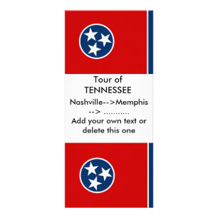 Rackkort med Flagga av Tennessee, USA Reklamkort