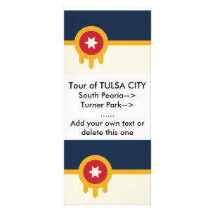 Rackkort med Flagga av Tulsa City, USA Reklamkort