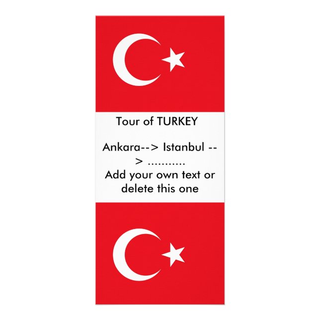 Rackkort med Flagga av Turkiet Reklamkort (Framsidan)