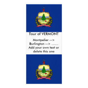 Rackkort med Flagga av Vermont, USA Reklamkort