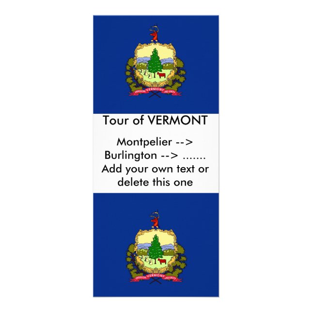 Rackkort med Flagga av Vermont, USA Reklamkort (Framsidan)