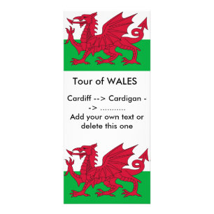 Rackkort med Flagga av Wales Reklamkort