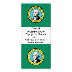 Rackkort med Flagga av Washington, USA Reklamkort