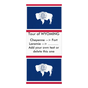 Rackkort med Flagga av Wyoming, USA Reklamkort