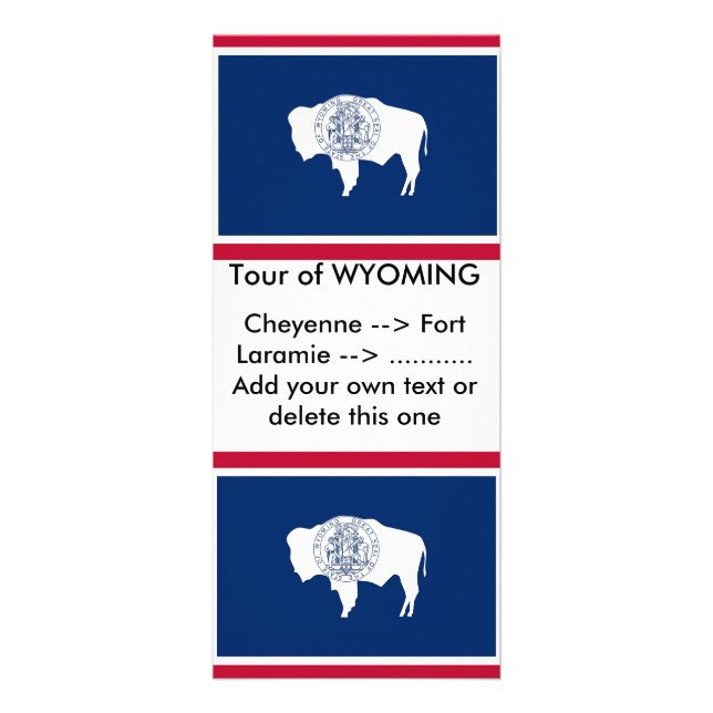 Rackkort med Flagga av Wyoming, USA Reklamkort (Framsidan)
