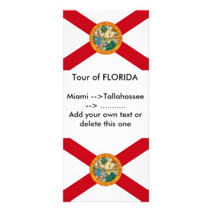 Rackkort med Flagga i Florida, USA Reklamkort