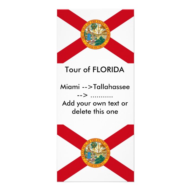 Rackkort med Flagga i Florida, USA Reklamkort (Framsidan)