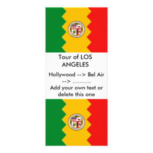 Rackkort med Flagga Los Angeles, Kalifornien Reklamkort
