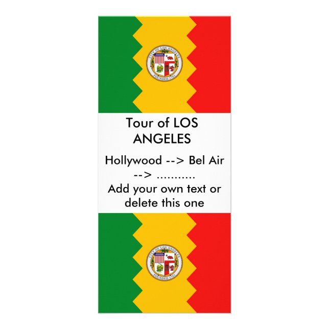 Rackkort med Flagga Los Angeles, Kalifornien Reklamkort (Framsidan)