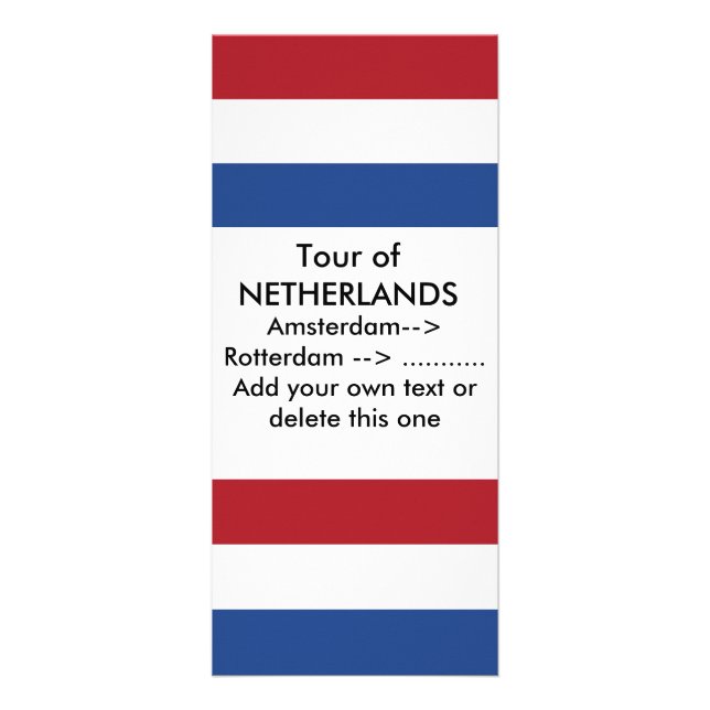 Rackkort med Flagga Nederländerna Reklamkort (Framsidan)