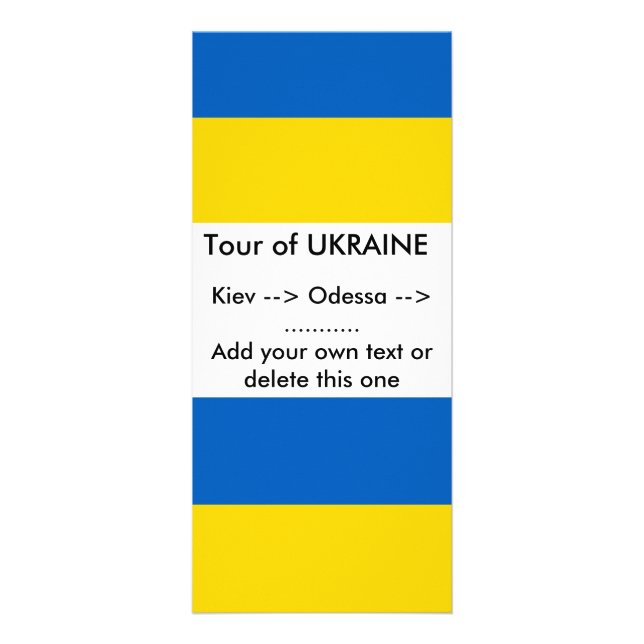 Rackkort med Flagga till Ukraina Reklamkort (Framsidan)