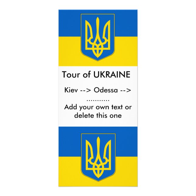 Rackkort med Flagga till Ukraina Reklamkort (Framsidan)
