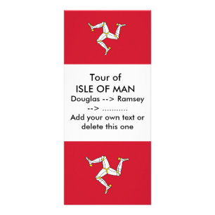 Rackkort med Isle of Man Flagga, Storbritannien Reklamkort