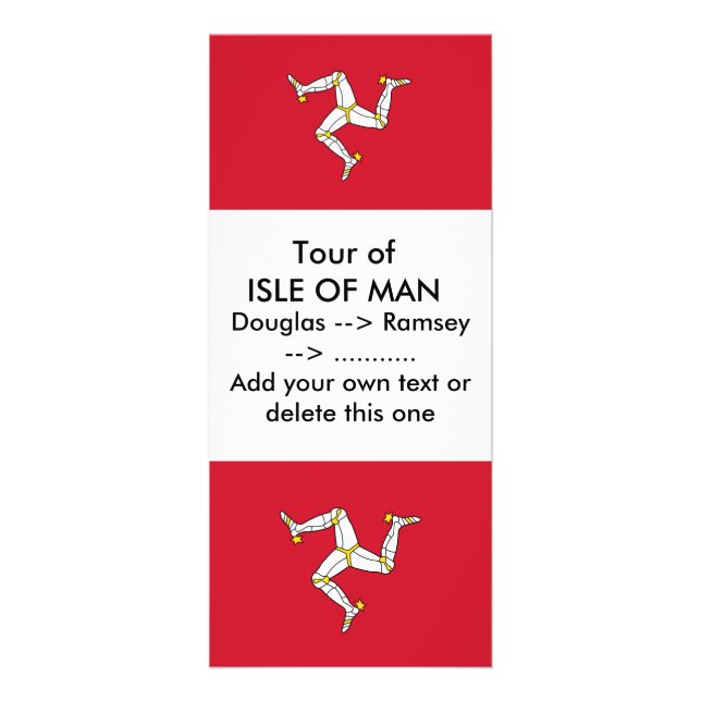 Rackkort med Isle of Man Flagga, Storbritannien Reklamkort (Framsidan)
