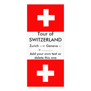 Rackkort med Schweiz Flagga Reklamkort