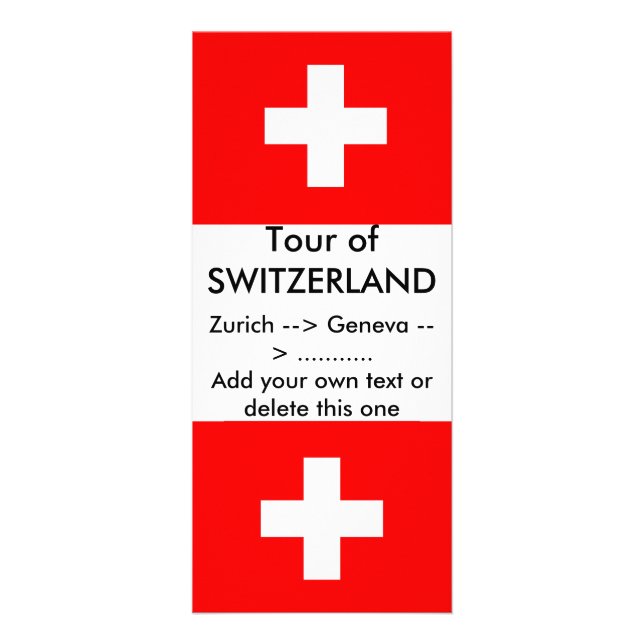Rackkort med Schweiz Flagga Reklamkort (Framsidan)