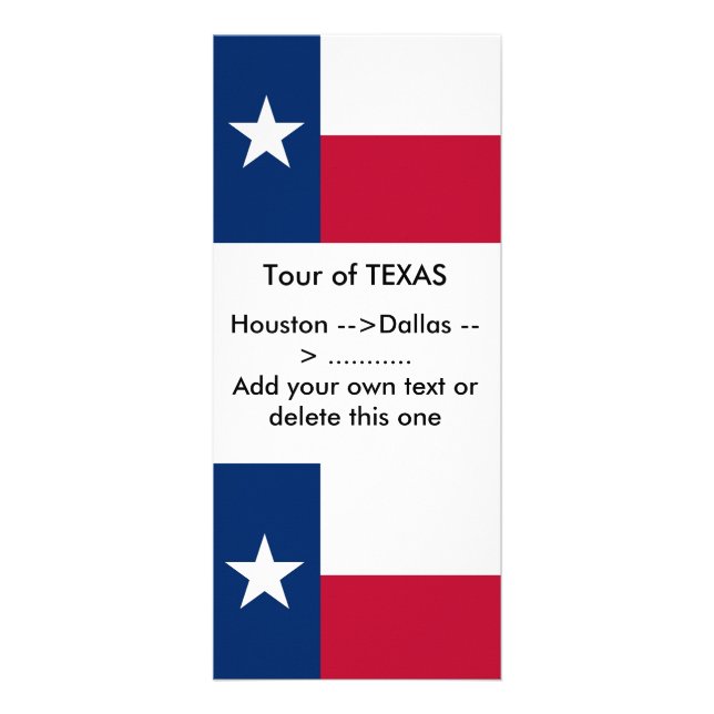 Rackkort med Texas Flagga, USA Reklamkort (Framsidan)