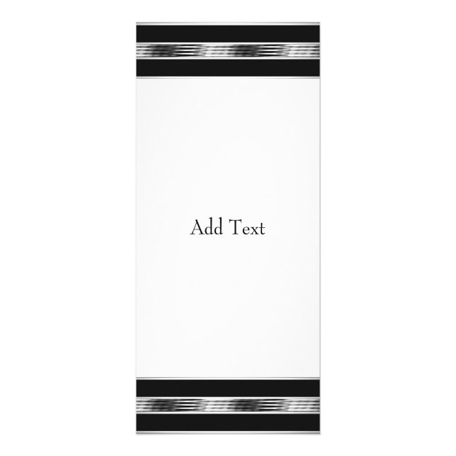 Rackkort Silver Grått Black Chrome Metall White Reklamkort (Framsidan)