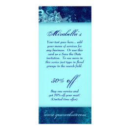 Rackkortets Blommigt Grunge Salon Spa Blue Page 2 Reklamkort
